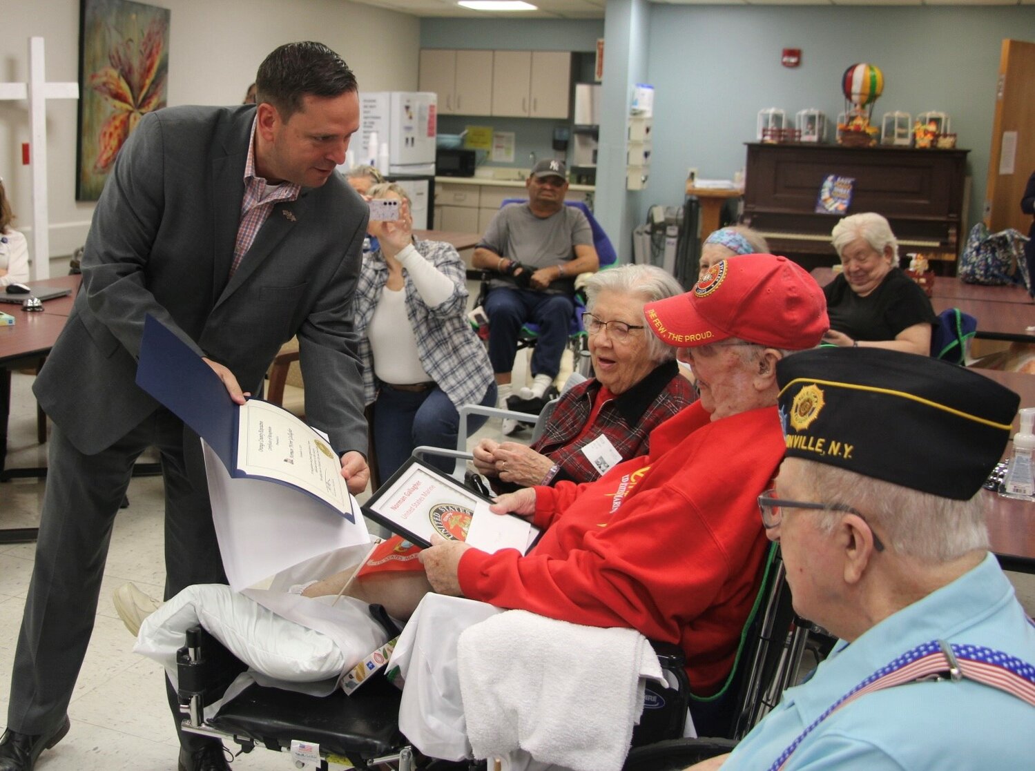 Orange County Executive Steven Neuhaus visited St. Josephs Place at Bon Secours Community Hospital in Port Jervis and Schervier Pavilion in Warwick, meeting with veterans on November 9...